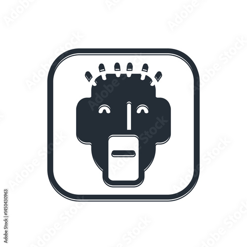 Black Rapper icon isolated on white background. Vector