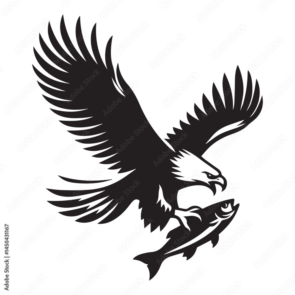 Obraz premium Stylized Flying Eagle with Grunge Ink Splash Effect