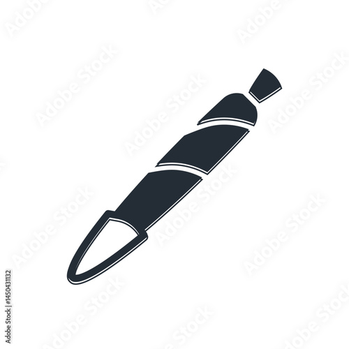 Black Marijuana joint, spliff icon isolated on white background. Cigarette with drug, marijuana cigarette rolled. Vector