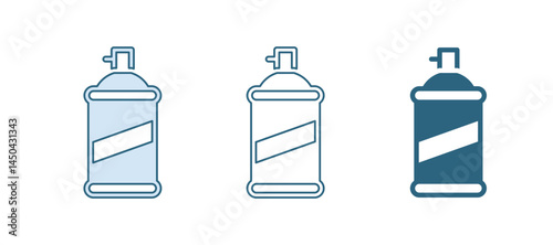 Blue Paint spray can icon isolated on white background. Vector