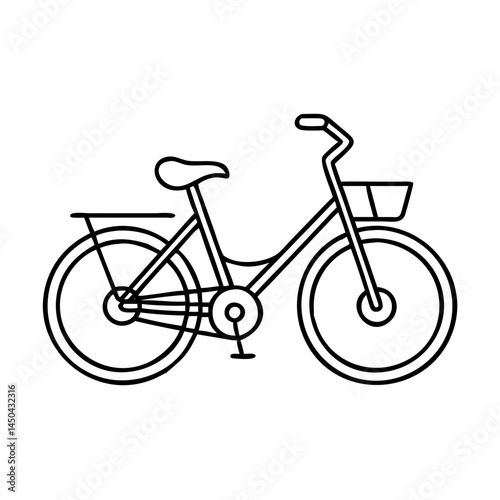 city bike commuter icon, city bike commuter line art - simple line art of city bike commuter, perfect for city bike commuter logos and icons