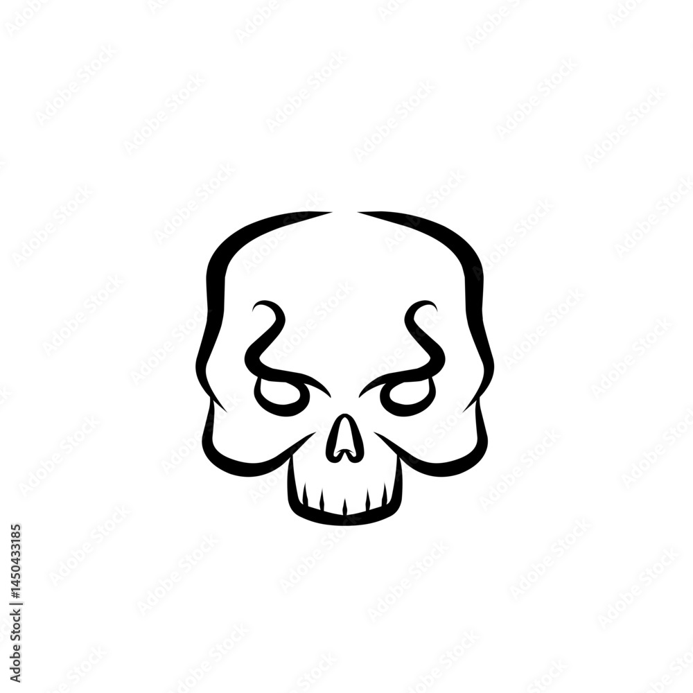 Abstract black and white skull illustration with intricate details, suitable for graphic design projects Abstract black and white skull illustration with intricate details, suitable for graphic design projects