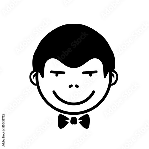 Cartoon character with mischievous expression, set against a simple white background, conveying playfulness