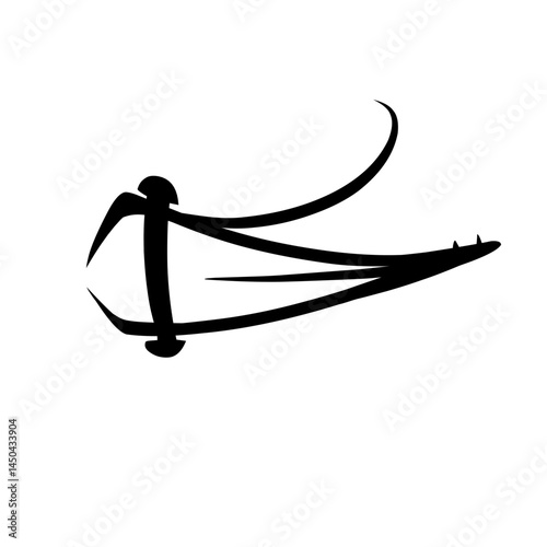 Abstract illustration of a stylized bird in flight, showcasing fluid motion against a minimal backdrop