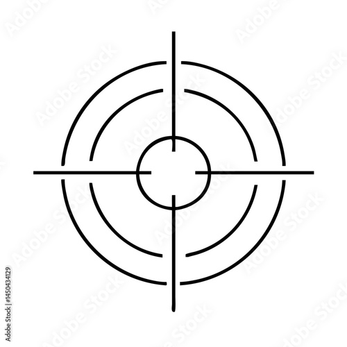 crosshairs icon, crosshairs line art - simple line art of crosshairs, perfect for crosshairs logos and icons