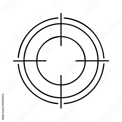crosshairs icon, crosshairs line art - simple line art of crosshairs, perfect for crosshairs logos and icons