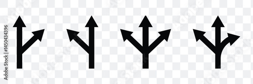 way direction arrow sign. three arrow, way sign, road direction icon vector. three-way direction arrow sign.