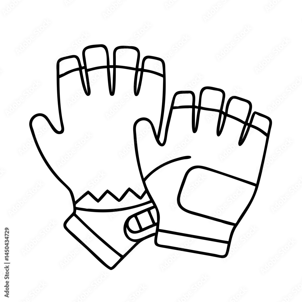 Obraz premium cycling gloves icon, cycling gloves line art - simple line art of cycling gloves, perfect for cycling gloves logos and icons