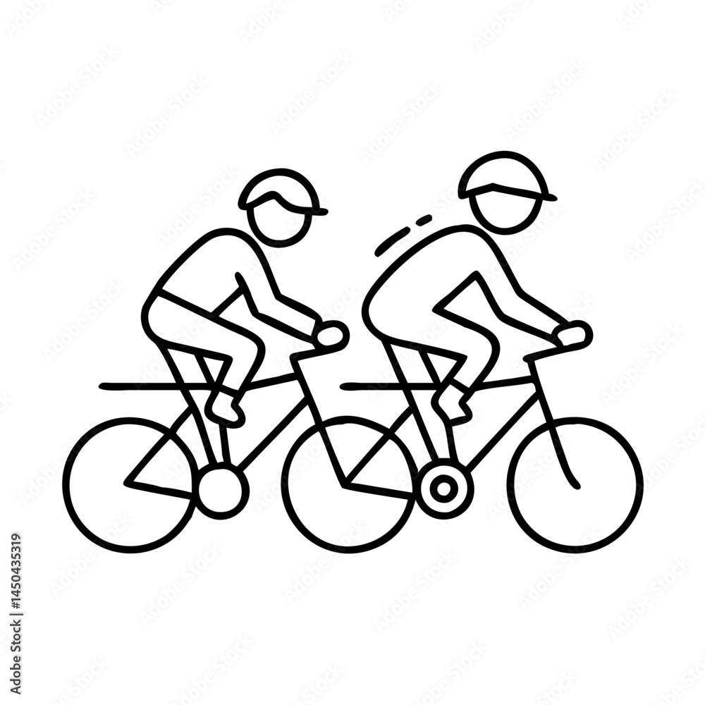 cyclist drafting behind another icon, cyclist drafting behind another line art - simple line art of cyclist drafting behind another, perfect for cyclist drafting behind another logos and icons cyclist drafting behind another icon, cyclist drafting behind another line art - simple line art of cyclist drafting behind another, perfect for cyclist drafting behind another logos and icons