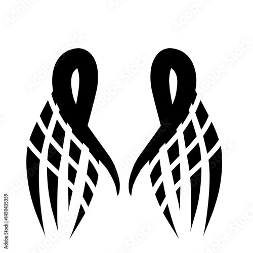 Black and white ribbons symbolizing awareness and support for various causes on a textured background