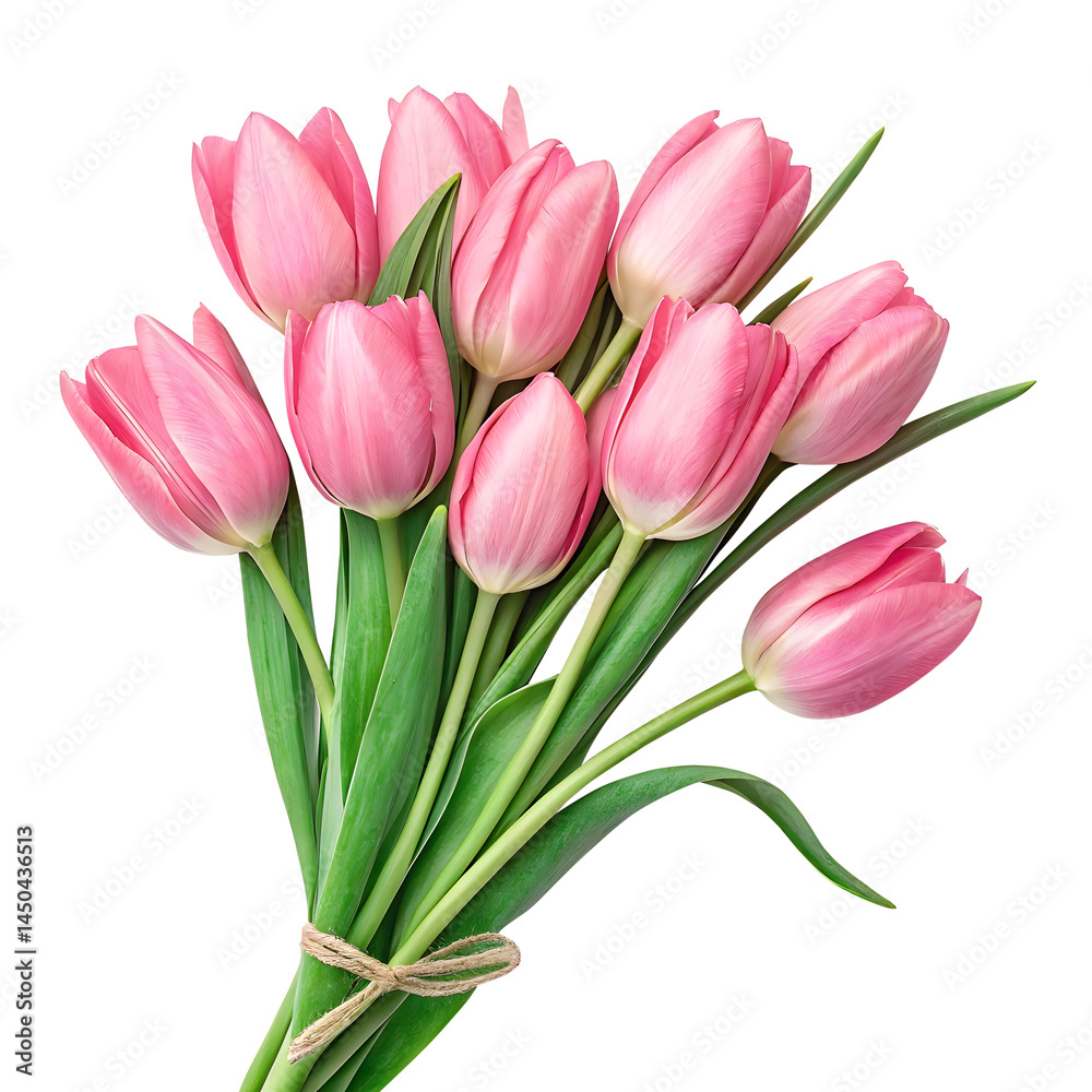 pink tulips on white background pink tulips on white background