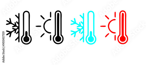 Weather Sign. Temperature icon set. Temperature Scale Symbol. Warm cold Symbol