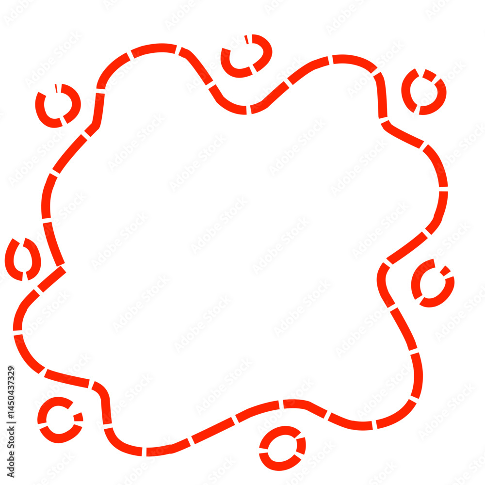 Abstract design featuring a flowing red line pattern creating dynamic shapes on a white background Abstract design featuring a flowing red line pattern creating dynamic shapes on a white background