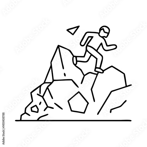 rock scramble icon, rock scramble line art - simple line art of rock scramble, perfect for rock scramble logos and icons