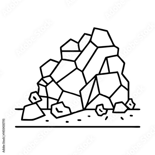 rock scramble icon, rock scramble line art - simple line art of rock scramble, perfect for rock scramble logos and icons