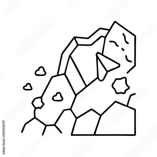 rock scramble icon, rock scramble line art - simple line art of rock scramble, perfect for rock scramble logos and icons