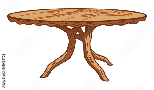 wooden table isolated on white background