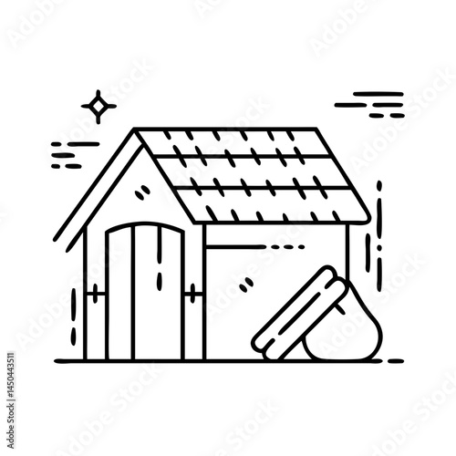 shelter or lean to icon, shelter or lean to line art - simple line art of shelter or lean to, perfect for shelter or lean to logos and icons