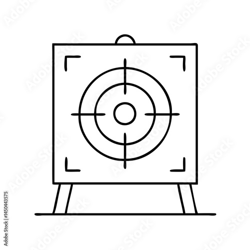 shooting range target icon, shooting range target line art - simple line art of shooting range target, perfect for shooting range target logos and icons
