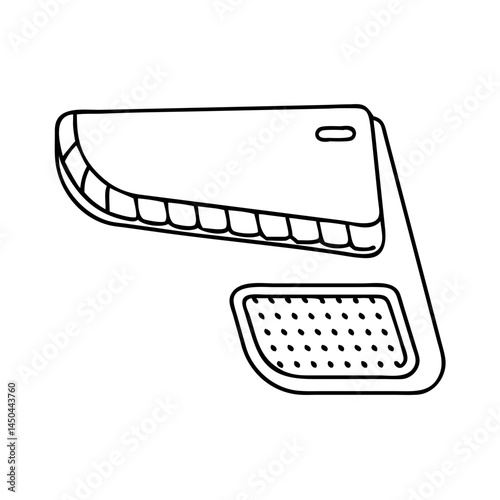 shotgun recoil pad icon, shotgun recoil pad line art - simple line art of shotgun recoil pad, perfect for shotgun recoil pad logos and icons