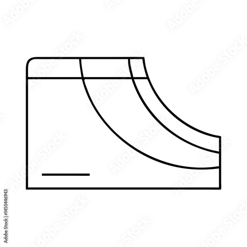 skate park ramp icon, skate park ramp line art - simple line art of skate park ramp, perfect for skate park ramp logos and icons