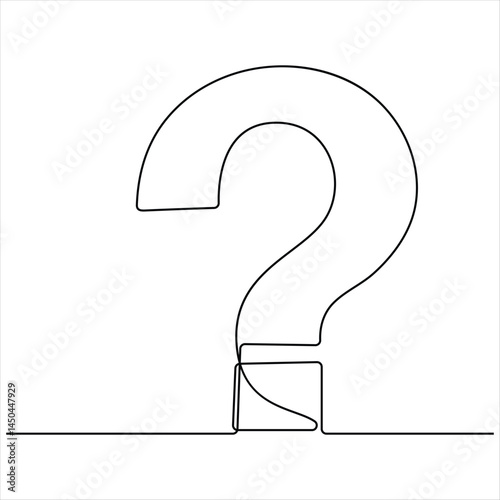 Question mark continuous one line drawing vector illustration