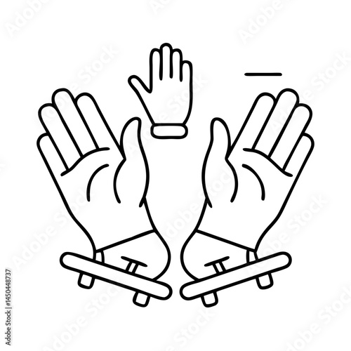 skater s calloused hands icon, skater s calloused hands line art - simple line art of skater s calloused hands, perfect for skater s calloused hands logos and icons