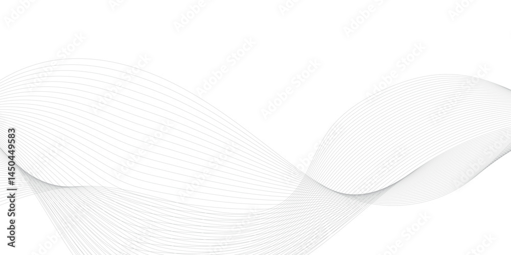 Fototapeta premium Abstract wavy grey blend technology liens background. Digital frequency track equalizer. Abstract frequency sound wave lines and twisted curve lines background. Banner design background. 