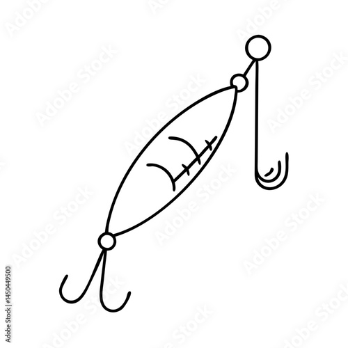 spinner lure icon, spinner lure line art - simple line art of spinner lure, perfect for spinner lure logos and icons