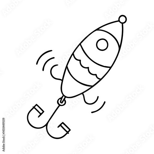 spinner lure icon, spinner lure line art - simple line art of spinner lure, perfect for spinner lure logos and icons