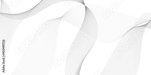 Abstract wavy grey blend technology liens background. Digital frequency track equalizer. Abstract frequency sound wave lines and twisted curve lines background. Banner design background.	