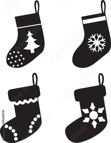 black socks silhouette vector icon, socks logo vector, socks vector illustration