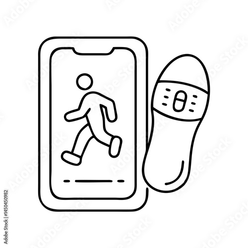 step counter app icon, step counter app line art - simple line art of step counter app, perfect for step counter app logos and icons