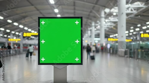 Airport Green Screen Mockup: Advertising Space in Terminal