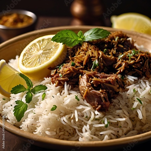 Pulled Pork Rice Bowl Delicious Gourmet Cuisine Culinary Meal