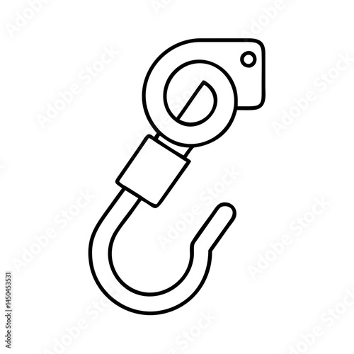 swivel hook icon, swivel hook line art - simple line art of swivel hook, perfect for swivel hook logos and icons