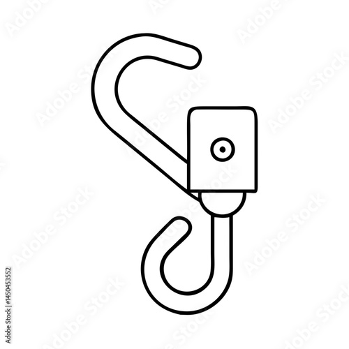 swivel hook icon, swivel hook line art - simple line art of swivel hook, perfect for swivel hook logos and icons