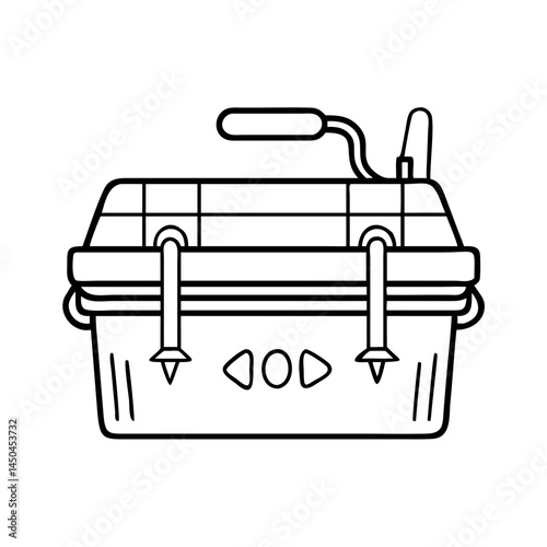 tackle box icon, tackle box line art - simple line art of tackle box, perfect for tackle box logos and icons