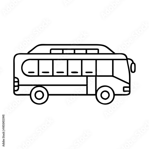 tour bus icon, tour bus line art - simple line art of tour bus, perfect for tour bus logos and icons