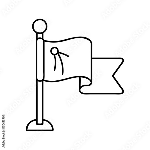 tour guide flag icon, tour guide flag line art - simple line art of tour guide flag, perfect for tour guide flag logos and icons