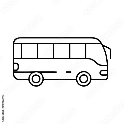 tour bus icon, tour bus line art - simple line art of tour bus, perfect for tour bus logos and icons