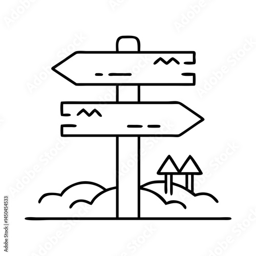 trailhead sign icon, trailhead sign line art - simple line art of trailhead sign, perfect for trailhead sign logos and icons
