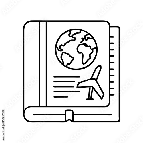travel guidebook icon, travel guidebook line art - simple line art of travel guidebook, perfect for travel guidebook logos and icons