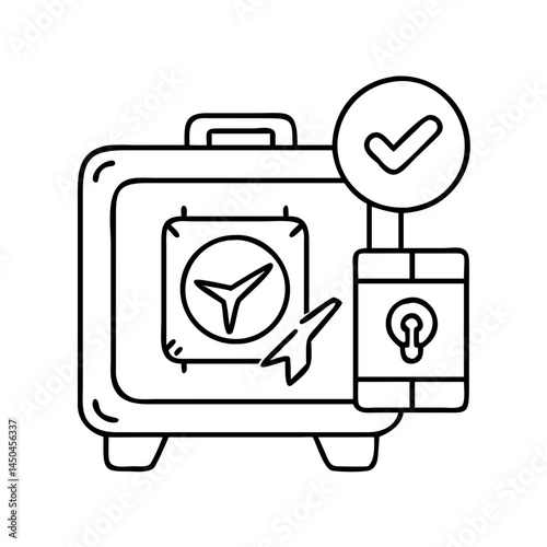 travel safe icon, travel safe line art - simple line art of travel safe, perfect for travel safe logos and icons