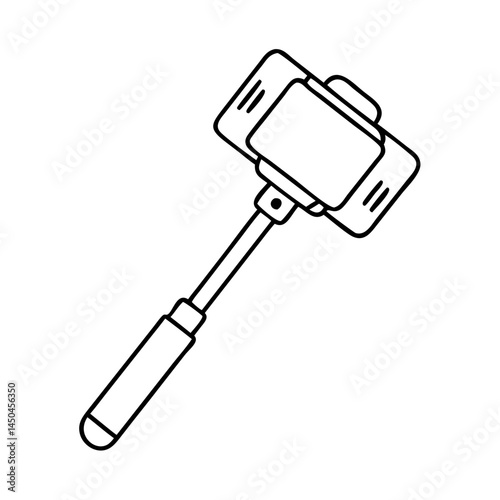 travel selfie stick icon, travel selfie stick line art - simple line art of travel selfie stick, perfect for travel selfie stick logos and icons