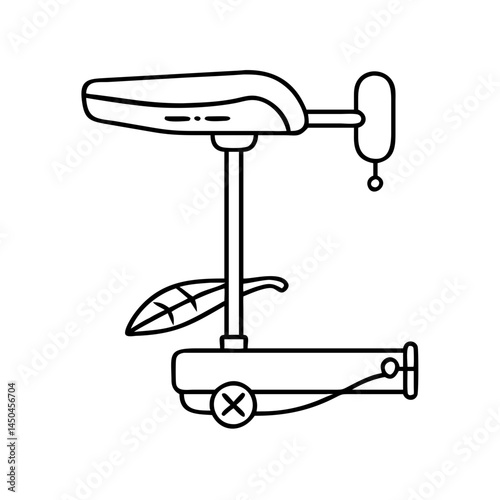 trolling motor icon, trolling motor line art - simple line art of trolling motor, perfect for trolling motor logos and icons