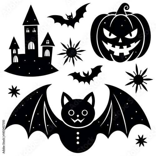 


   Cute Halloween elements vector illustration.