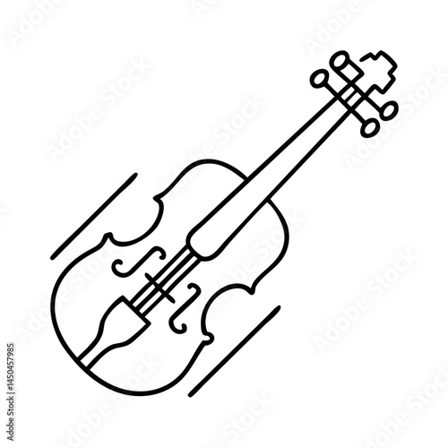 violin icon, violin line art - simple line art of violin, perfect for violin logos and icons