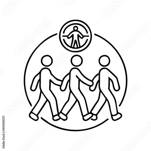 walking club logo icon, walking club logo line art - simple line art of walking club logo, perfect for walking club logo logos and icons