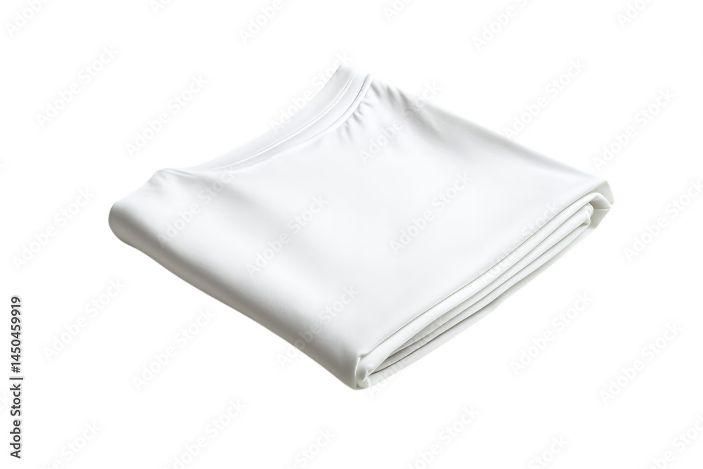 Folded white cotton sheets stacked neatly on a transparent background Folded white cotton sheets stacked neatly on a transparent background